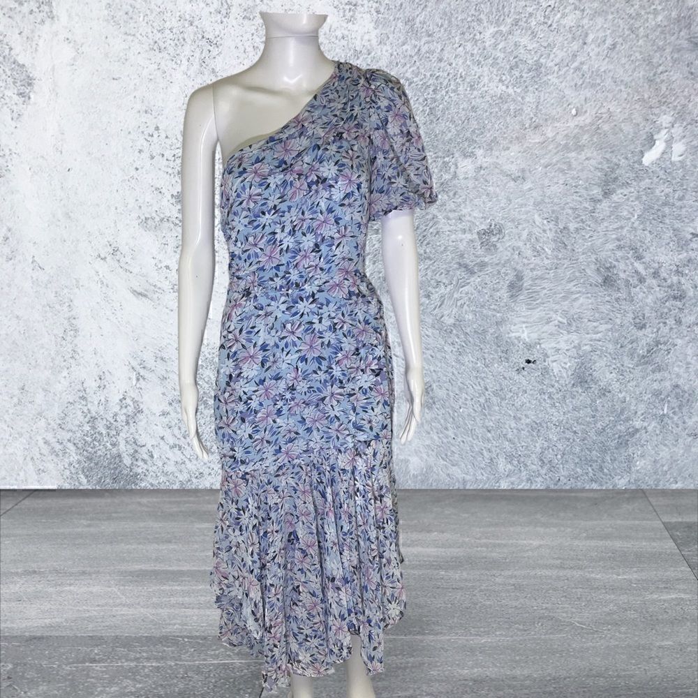 ASTR The Label Floral Santorini One Shoulder Dress